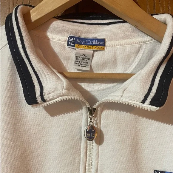 Royal Caribbean International White Half-Zip Pullover with Navy Accents - Picture 3 of 7